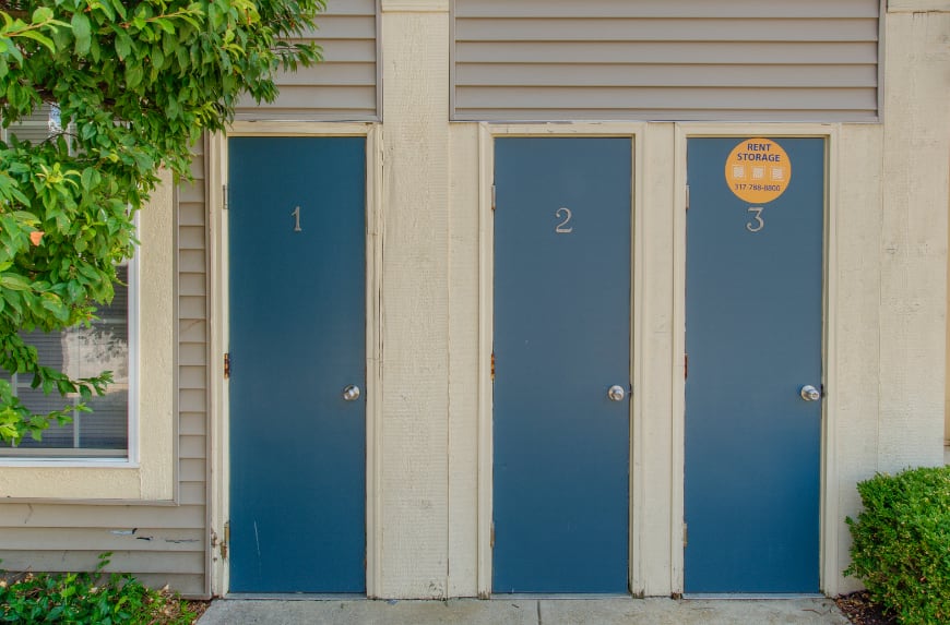 Outdoor storage in a Fishers apartment community.